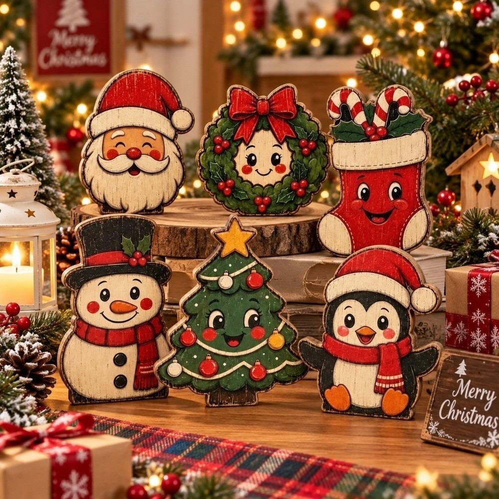 Tree Sock Santa Claus Figurine Decor Snowman Christmas Decoration Xmas Desktop Ornaments Xmas