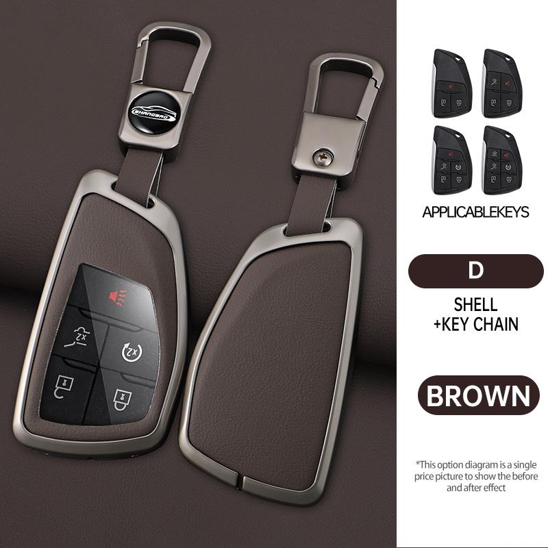 Alloy 3/4/5/6 Buttons Auto Key Fob Case Cover Fit For Chevrolet Tahoe Suburban Fit For Gmc Yukon Fit For Buick Envision S Plus Avenir -