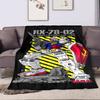 "RX-78-02 Gundam Mecha Design Blanket" Patterned flannel blanket perfect for the bedroom living room, sofa, or a little nap