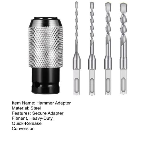 Elektrohammer-Adapter Schlagbohrer-Bit-Set 0,24-0,47 Zoll Hochbelastbarer legierter Stahl Schnellwechsel-Konverter