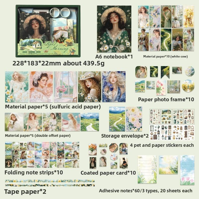 Vintage Scrapbooking Kit Girl Stickers Journaling/Scrapbooking Supplies DIY Collage Creative Decor Material