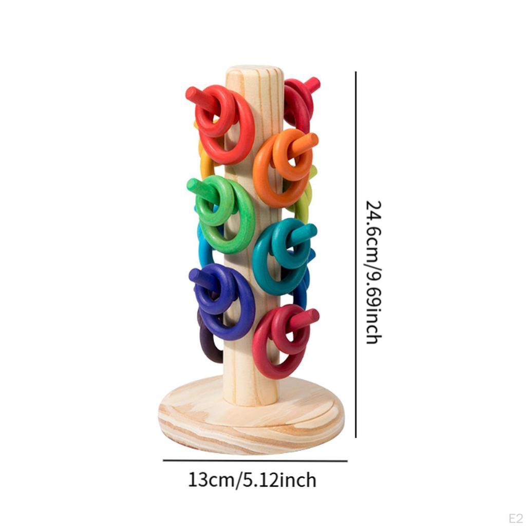 Counting Rings Early Learning Wooden Toys Montessori for Kids Preschool A