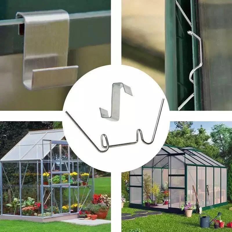 25/50pcs Greenhouse Glass Pane Clip W-type Wire Clips Z-type Glazing Buckles Twin-Hall Web Sheets Stainless Steel Durable Hooks