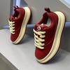 Autumn new thick-soled low-top bread shoes genuine leather retro lace-up casual shoes