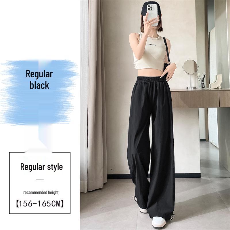 Women's 2025 Summer Quick-Dry Wide-Leg Hiking Pants with Sun Protection, Cuffed Style, Cargo Pockets, and Straight-Leg Design