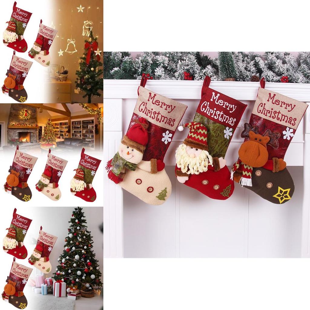 Festlicher Weihnachtsstrumpf Geschenkbeutel mit gestickten Designs für festliche Stimmung
