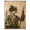 Vintage Bear In Retro Clothing Metal Tin Sign Wall Decor 20x30cm