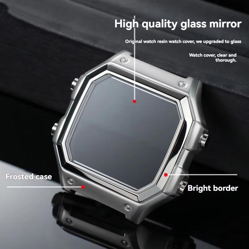 Mod kit AE1200 case for Casio 3299 AE-1200 AE-1300 stainless steel bezel metal band Bracelet mirror waterproof ring screws Parts