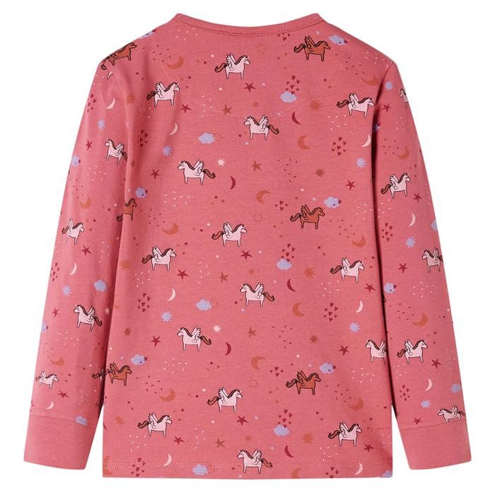 Children's Long-sleeved Pajamas Antique Pink 5 Sizes Available