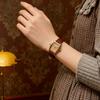 1pc-Wine Barrel Mirror Retro Minimalist Women's Quartz Watch Casual Square Belt Quartz Watch