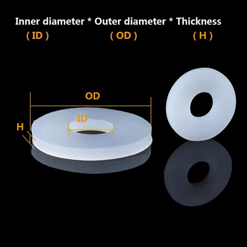 Flat Gasket Soft Silicone Rubber Flange Washer High Temperature Resistant Sealing O-ring Gasket for Water Pipe Screw Seal Rings