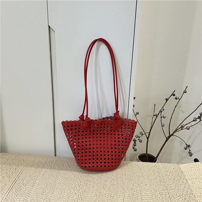 Underarm Commuter Bag with Hollow Interior, Tote Bucket Bag, Simple Shoulder Bag