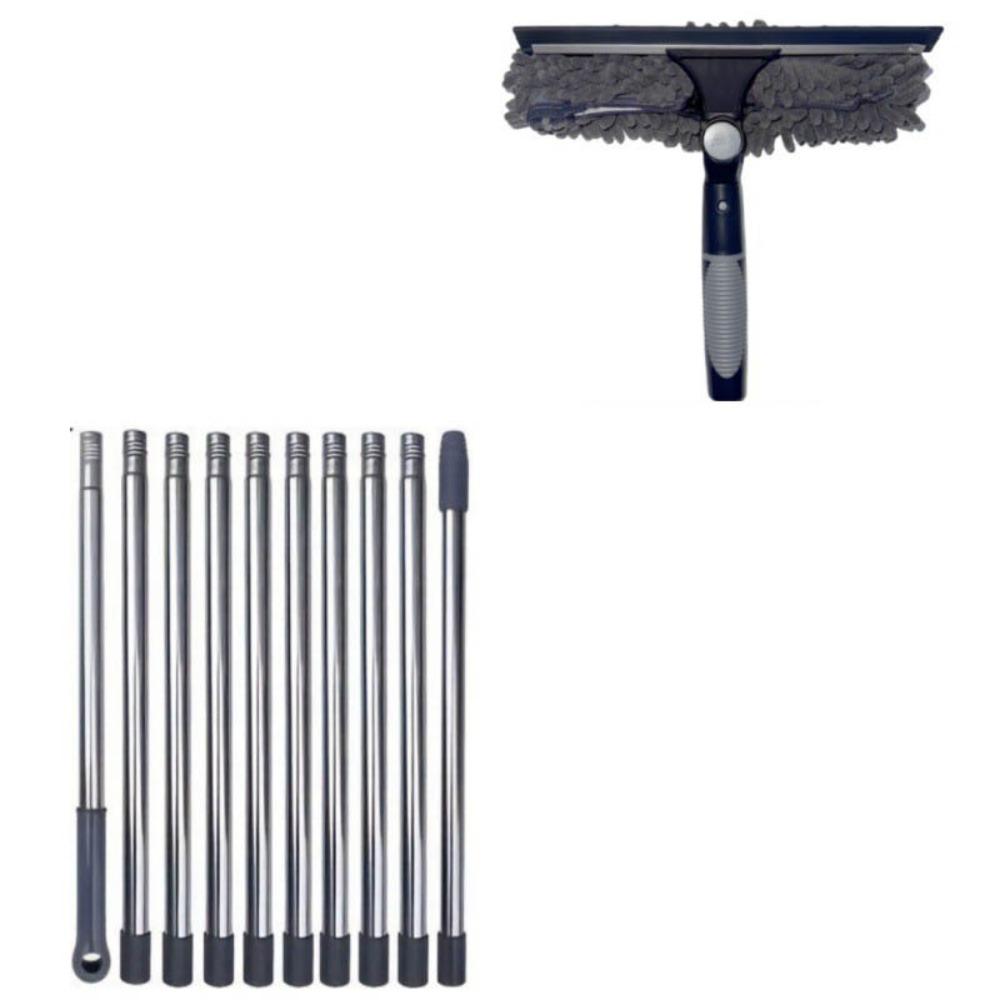 2 In 1 Washing Window Cleaning Squeegee Long Duster Window Wiper Ceiling Duster  Car Glass