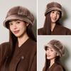 Thick Fisherman Hat Women's Autumn Winter Gradient Octagonal Hat British Vintage Warm Hat
