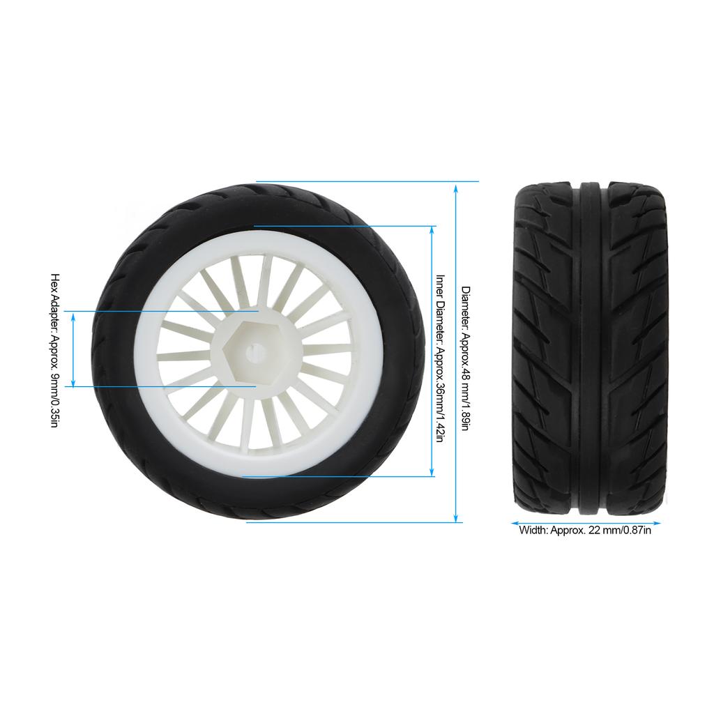 4Pcs Rubber Tire Strong Grip Powerful Buffering Racing Car Tires for UD1601 UD1602 UD1603 UD1604 UD1607 SG1603 SG1604