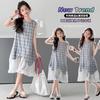 Girl's Sleeveless Plaid Dress