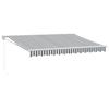 Retractable Awning Anthracite & White 3.5 X 2.5 M Fabric & Aluminum