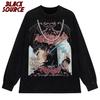 Black Source  ANIME MANGA VINTAGE WASH UNISEX TSHIRT  Octopus Men Harajuku TShirt Japanese Style