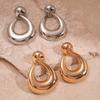 Hollow Geometric Drop-shaped Earrings Exaggerated Heavy Industry High-end Earrings for Women