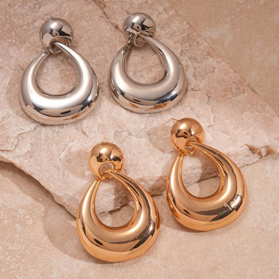 Hollow Geometric Drop-shaped Earrings Exaggerated Heavy Industry High-end Earrings for Women