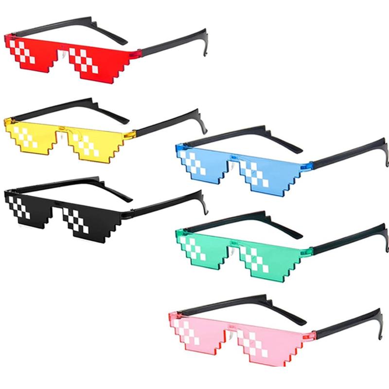 1-12Pcs Pixel Sunglasses Retro Pixel Glasses Adult Boys and Girls Photo Props Birthday Party Supplies