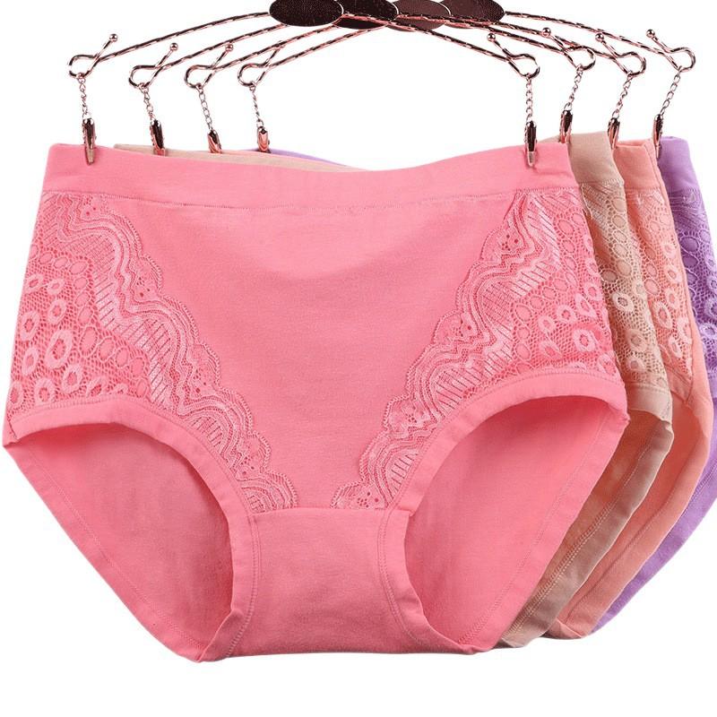 Plus Size Ladies Spring and Autumn Cotton Crotch Middle Aged High Waisted Briefs