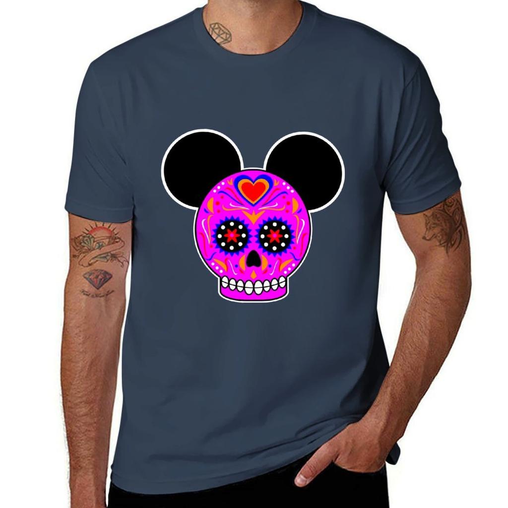 Dia De Los Muertos Ears (Pink) TShirt Urban Casual Loose Fit Tee