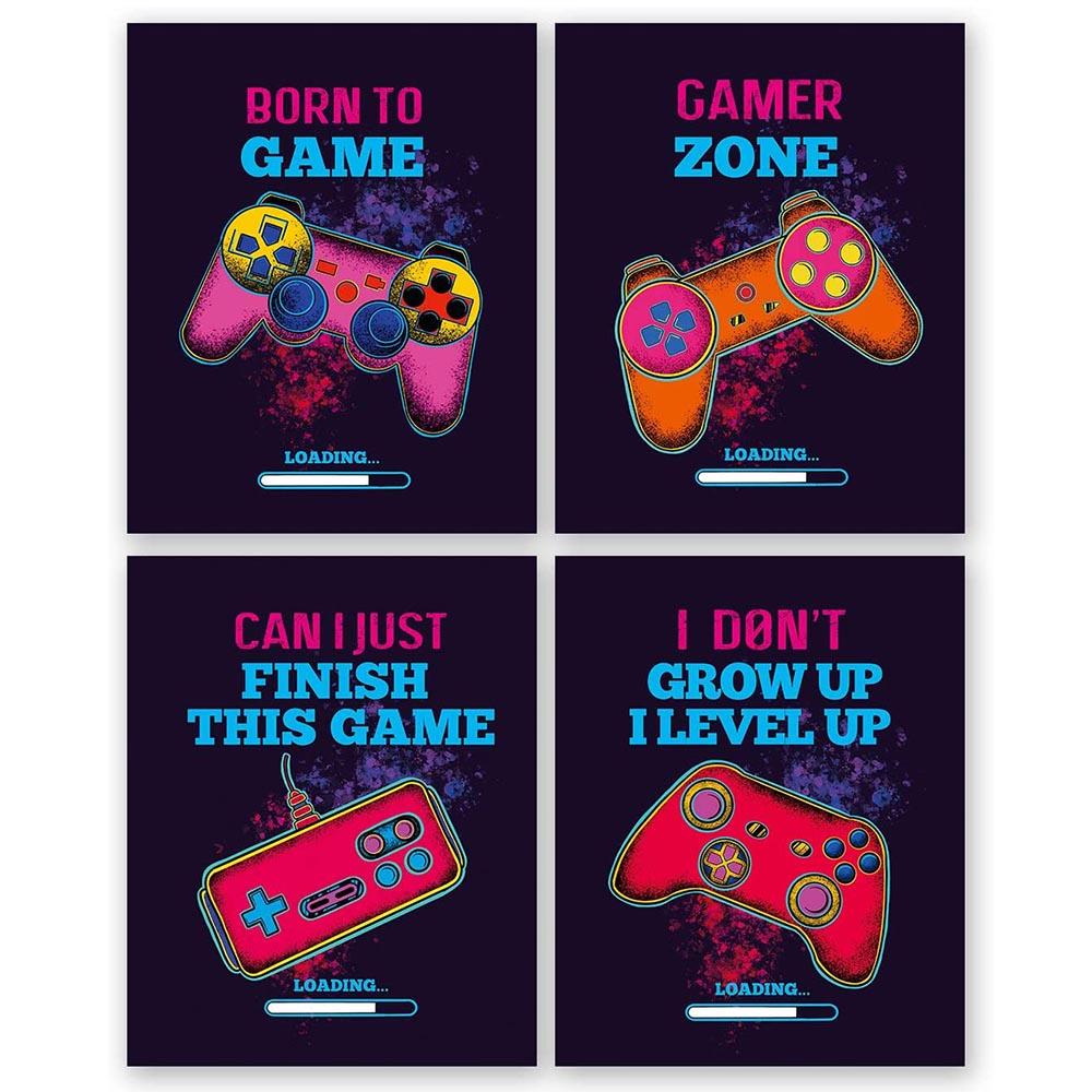 Funny Video Game Art Canvas Printing Posters Gamer Zone Gaming Wall Art pictures For Boy Bedroom Playroom Decoration Unframed