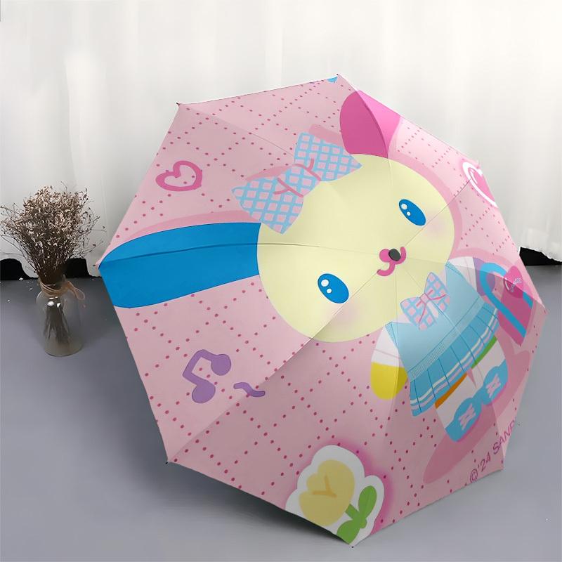1pc Pastel Cute Bunny with Bow Umbrella with Plastic Handle,Compact & Stylish,Suitable for All Seasons Home Travel Outdoor N013