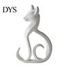 Light Luxury Decor 3D Printed Cat Figurine, Minimalist Elegant Sitting Sculpture, Modern Home Decoration Animal Ornament for Office Desk Shelf