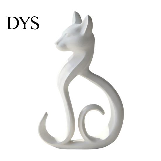 Light Luxury Decor 3D Printed Cat Figurine, Minimalist Elegant Sitting Sculpture, Modern Home Decoration Animal Ornament for Office Desk Shelf