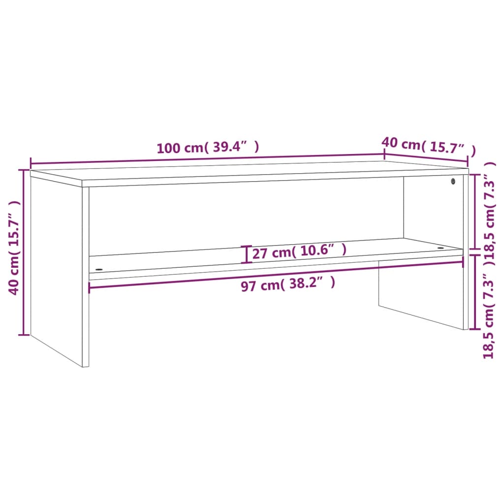 vidaXL TV-Schrank Sonoma-Eiche 100x40x40 cm Holzwerkstoff