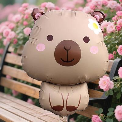 1PC Cartoon Capybara Shape Aluminium Film Balloon Kids Children Birthday Balloon Toy Boys and Girls Party Decoration Supplies