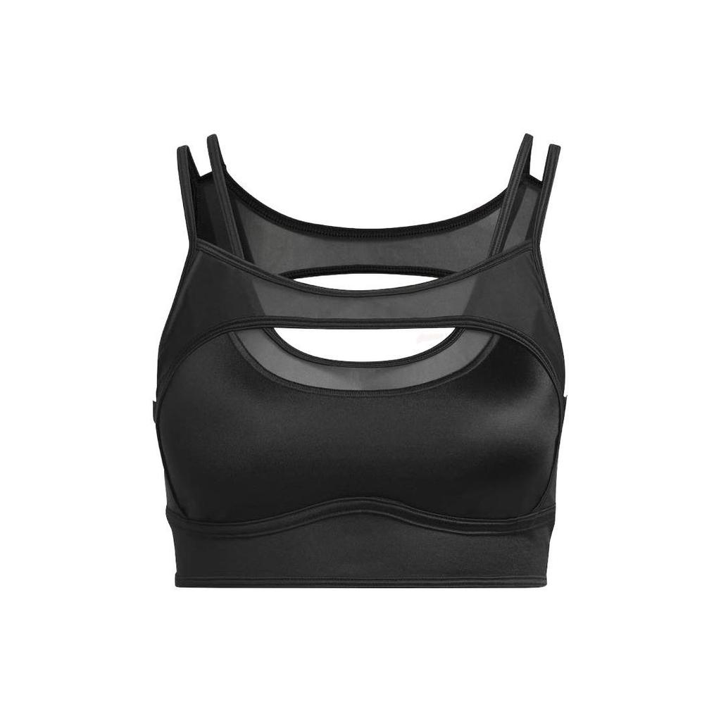 adidas Originals X Ivy Park FW23 U-Back Shiny Mesh Sports Bra Removable Pads Women Black IL9493