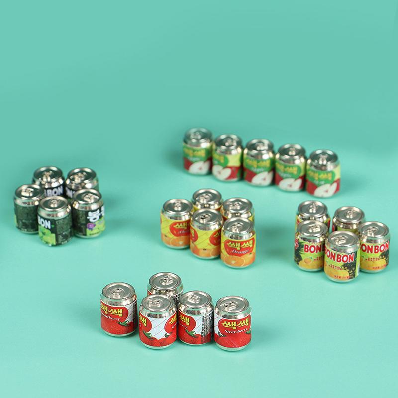 5Pc 1/12 Cute Miniature Doll House Fruit Drink Can Bottle Food Accessories