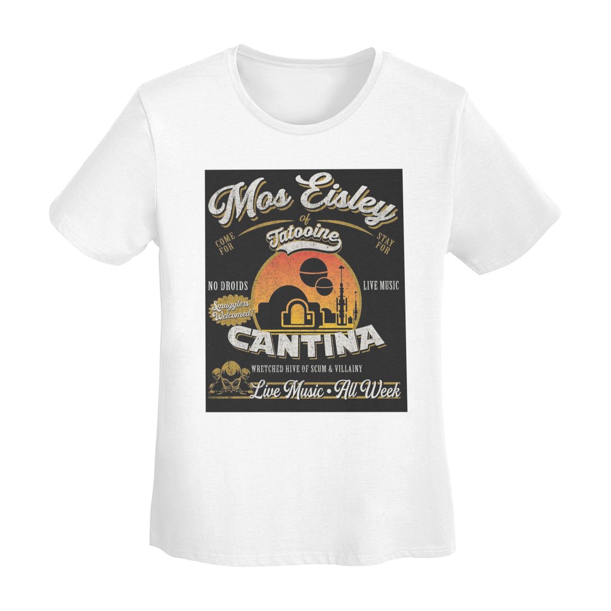Mos Eisley Cantina Tatooine Dk TShirt Women Short Sleeve T Shirts Crew Neck Streetwear Cotton Summer Tees Streetwear S