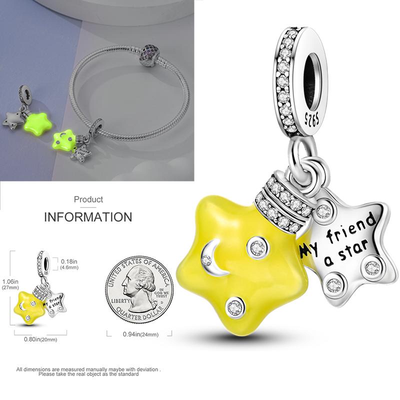 Charms Bead Copper Starlit Sky Moon Sun Earth Universe Charm Fit Bangle Bracelet Necklace Diy Jewelry