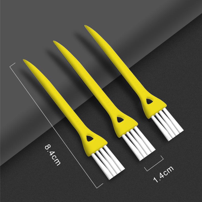 Yellow 8.4cm Mobile Phone Cleaning Brush with Small Bristles for Dust and Gaps.