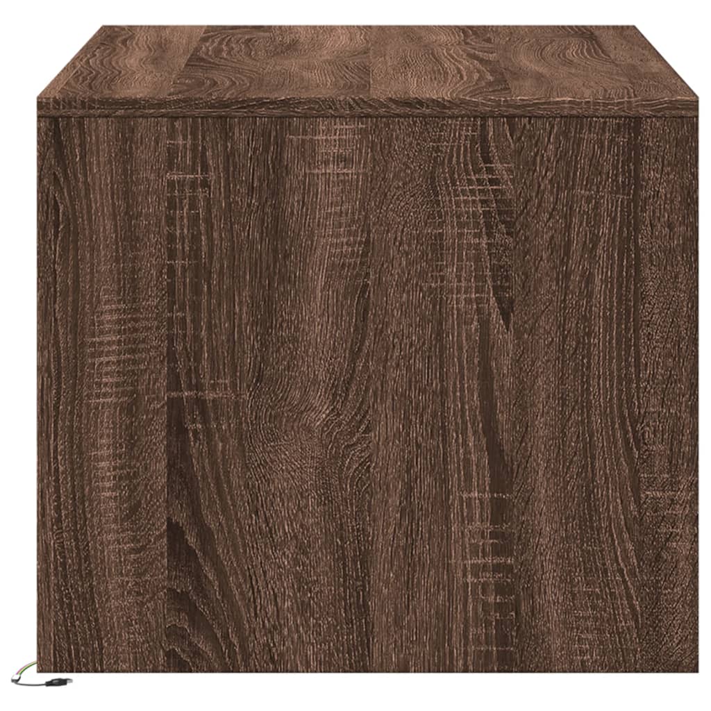 LED Coffee Table Brown Oak Effect Particleboard