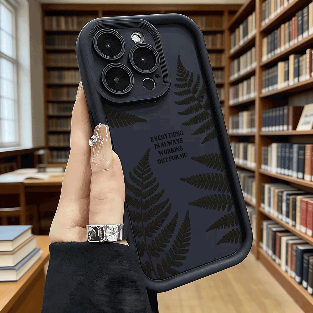 Black Fern Silhouette Shockproof Soft Phone Case For Xiaomi Redmi Note 15 14 13 12 11 10 9 8 Pro Anti-Slip Anti-Fall Cover