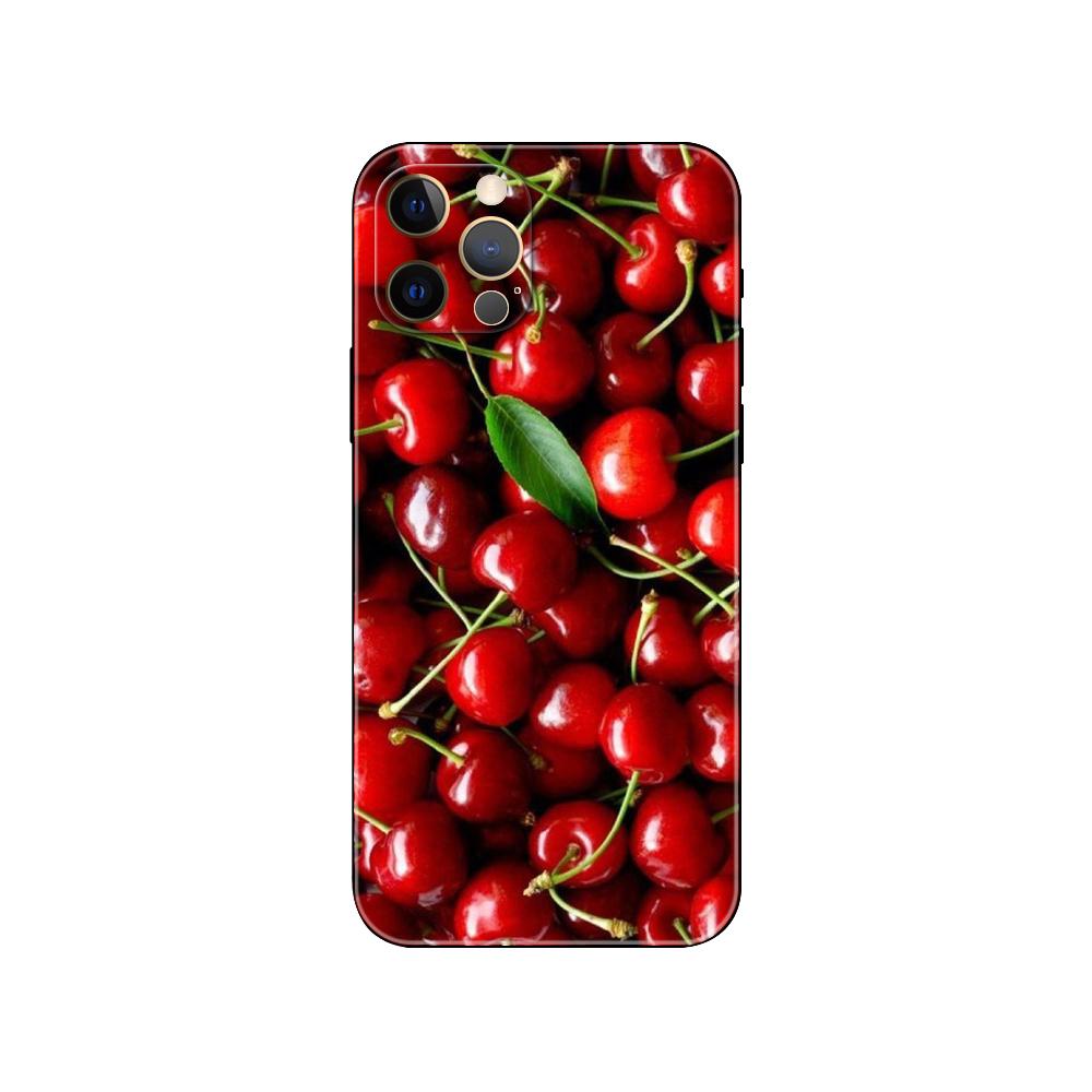 Green Fruit Cherry Lemon Phone Case for Iphone 5 5s 2020se 6 6s 7 8 Plus X 10 XR XS 11 12 13 Mini Pro MAX Black Tpu Back Cover