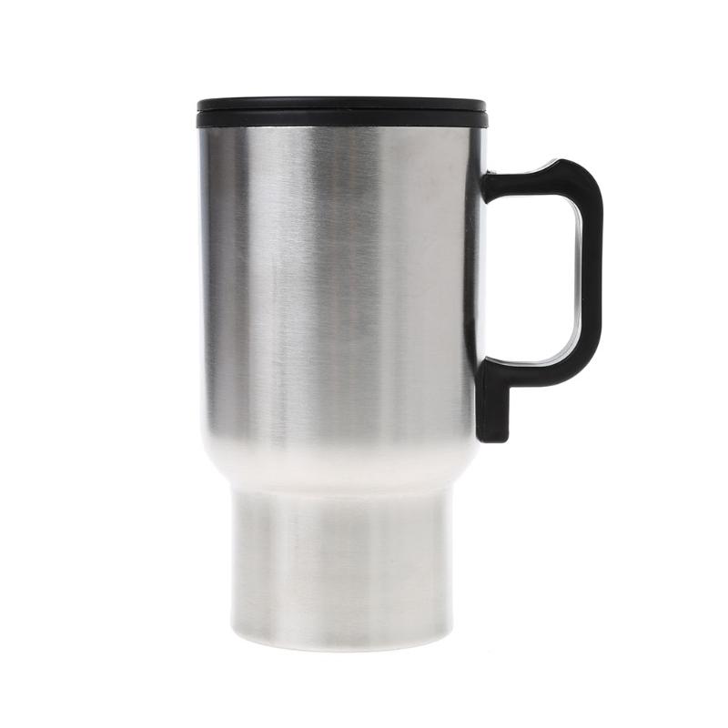 Stainless Steel Hot Water Heater Mug for Car Electric Thermos Kettle Boiling Heated Portable Travel Heating Coffee Cup