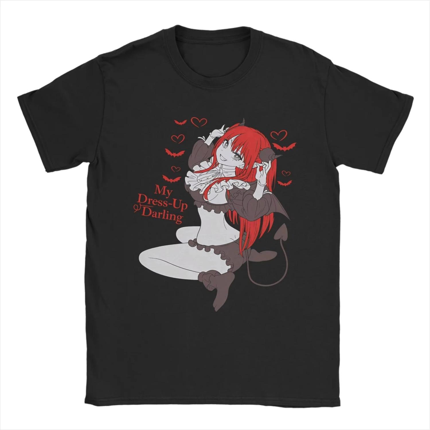 

s T Shirt My Dress-Up Darling Marin Kitagawa T-Shirts Wakana Gojo Anime Summer Tees Loose 100 Cotton Tops Birthday Present S чёрный