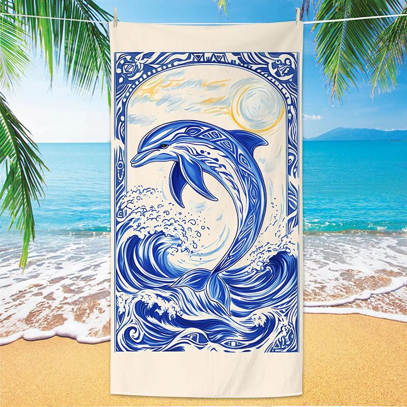 New Popular Marine Life Beach Towel Self-Delivery Warehouse Microfiber Quick-Drying Towel