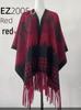 Trendy Imitation Cashmere Houndstooth Plaid Cape Scarf with Tassels for Autumn/Winter