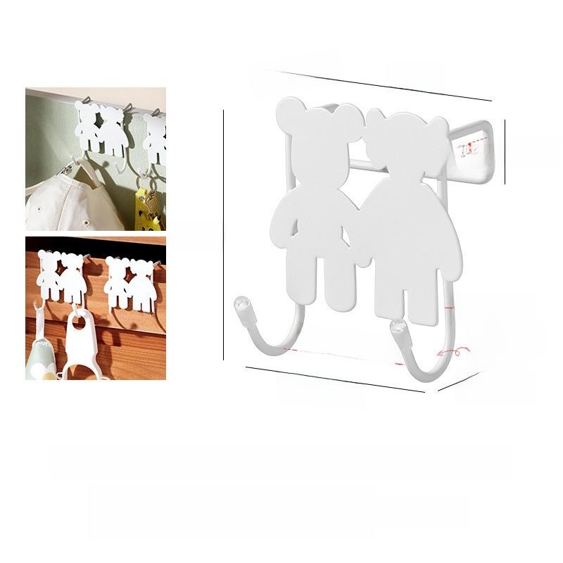 

Door Iron Hooks No Drill For Cabinet Bathroom Storage Home Organization Tool StyleB