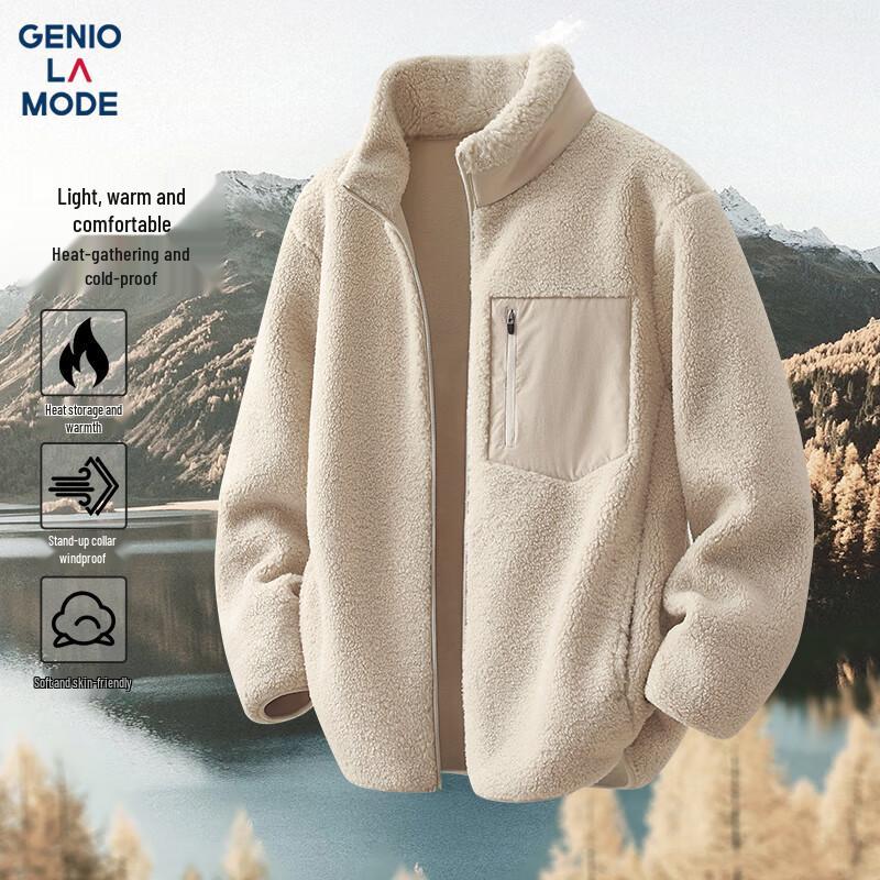 

GENIOLAMODE Men s Heavyweight Double-Sided Fleece Winter Casual Jacket XL