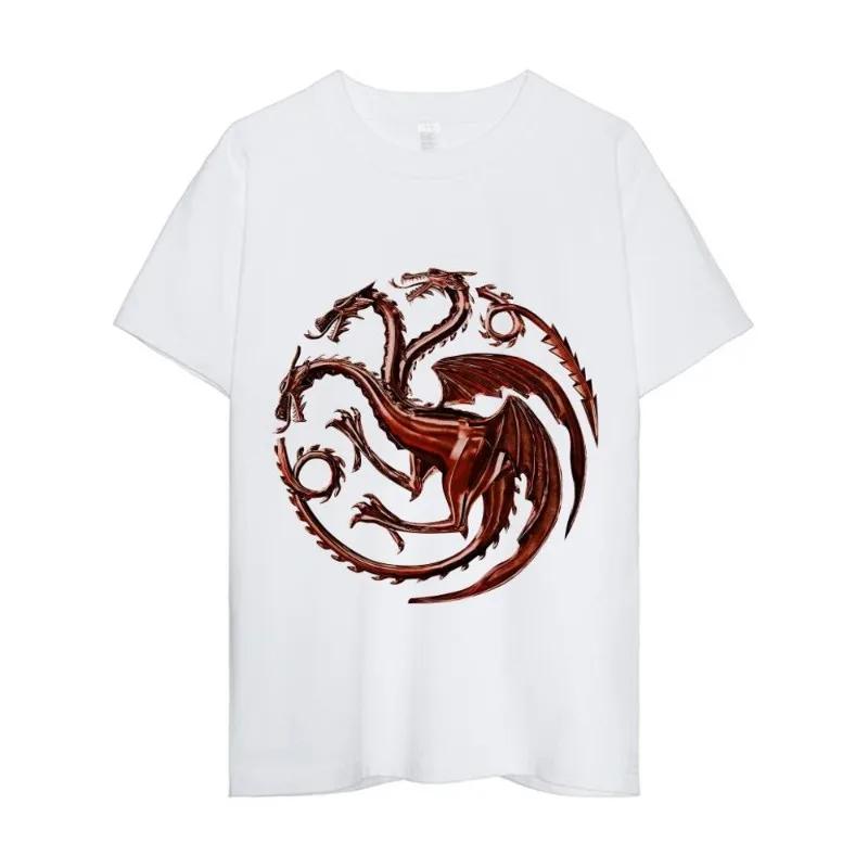 House of the Dragons T Shirt Men Couple Combination Clothes Short Sleeve Collar Fashion Woman Cotton