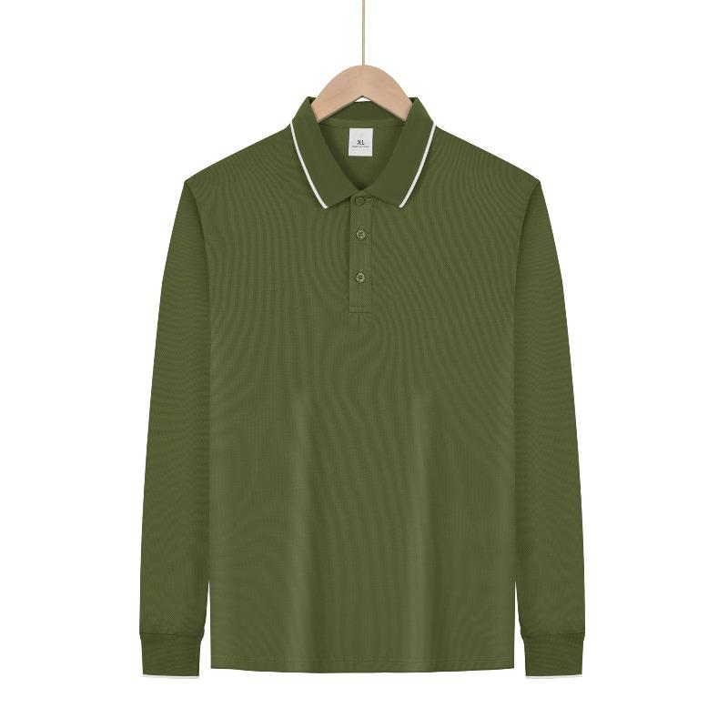 Men's Long Sleeve Polo Shirt, Solid Color Collared Lightweight Breathable Outdoor Sports Casual Polo for Men