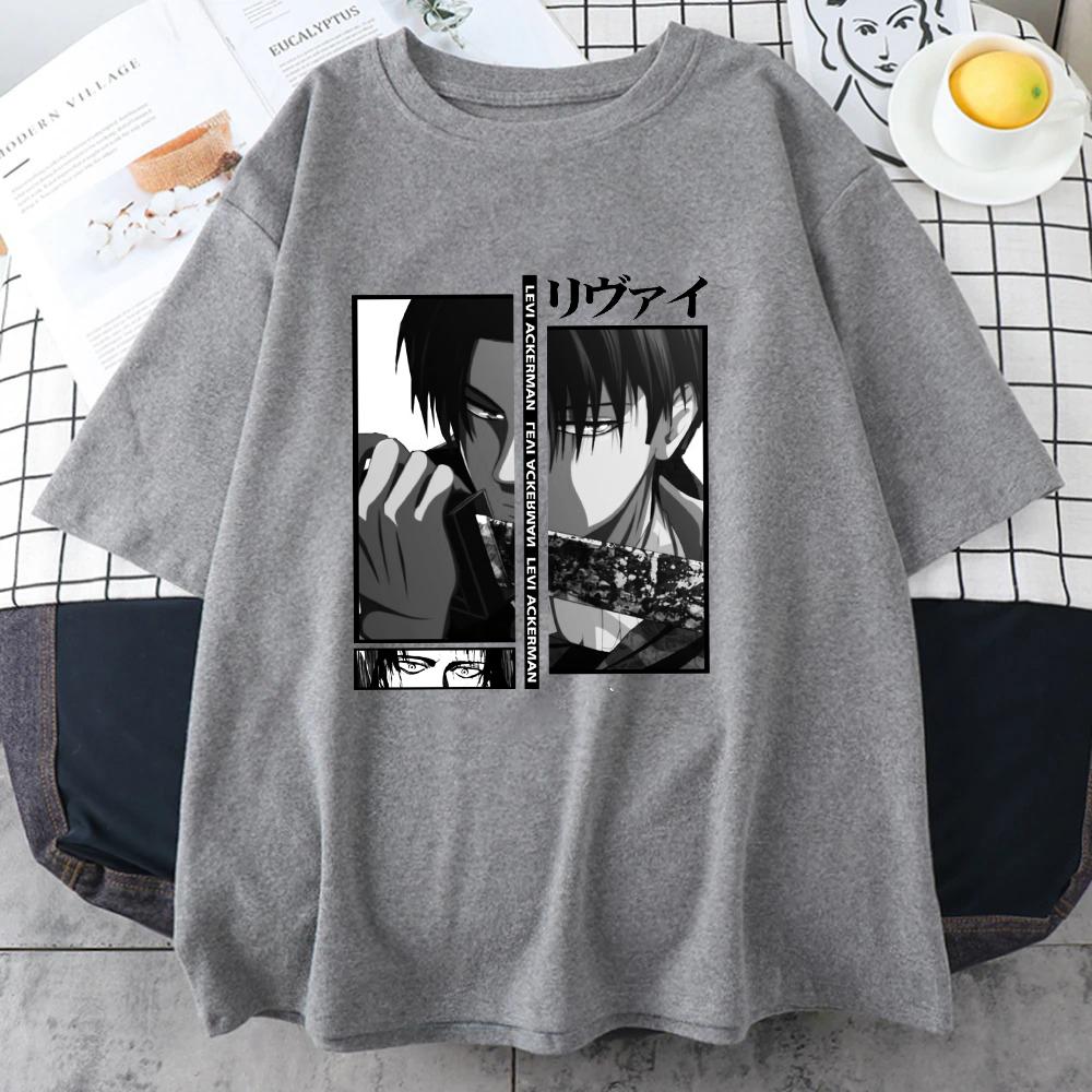 Levi Ackerman Cool Graphic Printed T-Shirt Men's and Women's Loose Anime Harajuku T-Shirt Tops Vintage T Shirt Oversized T Shirt